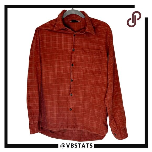 Royal Robbins Mens Cotton Plaid Long Sleeve Button-Up Shirt Red Medium - Picture 1 of 8